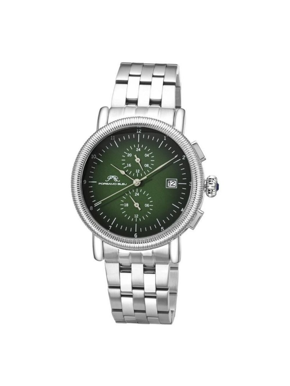 NWT Porsamo Bleu Valor Chronograph Green Dial Men's Watch